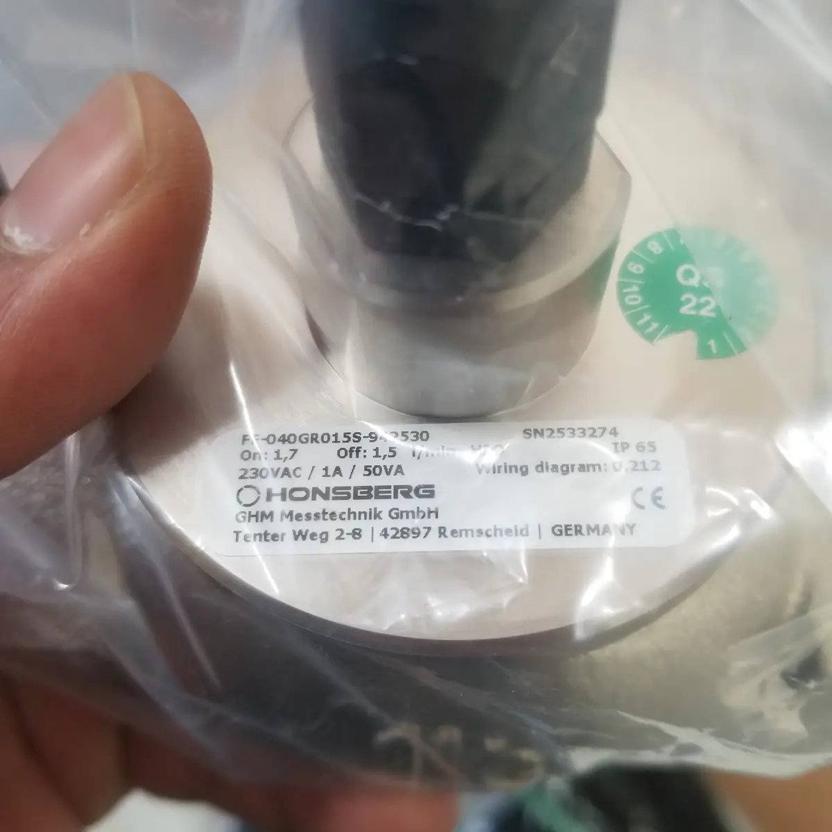 Senseca FF-040GR015S-942530 Flow Switch 11